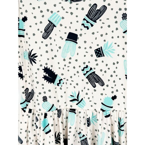 Dotdotsmile Girls Dress Size 7 Blue Cactus Print New With Tags - Picture 3 of 4